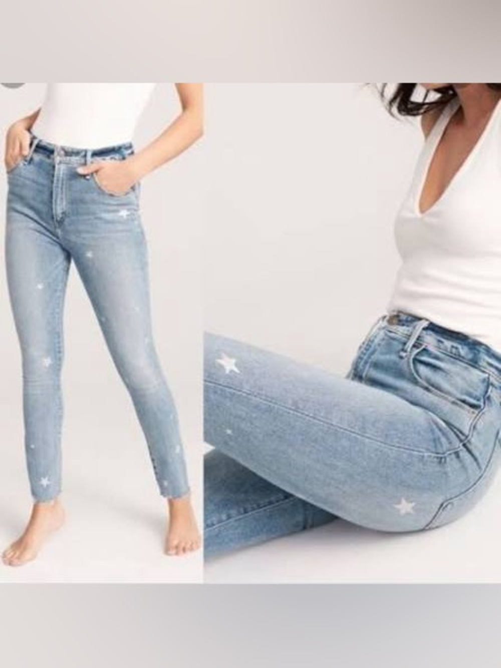 Abercrombie & Fitch Light Blue Star-Accent Jeans